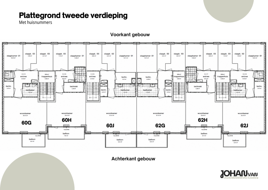 Plattegrond tweede verdieping